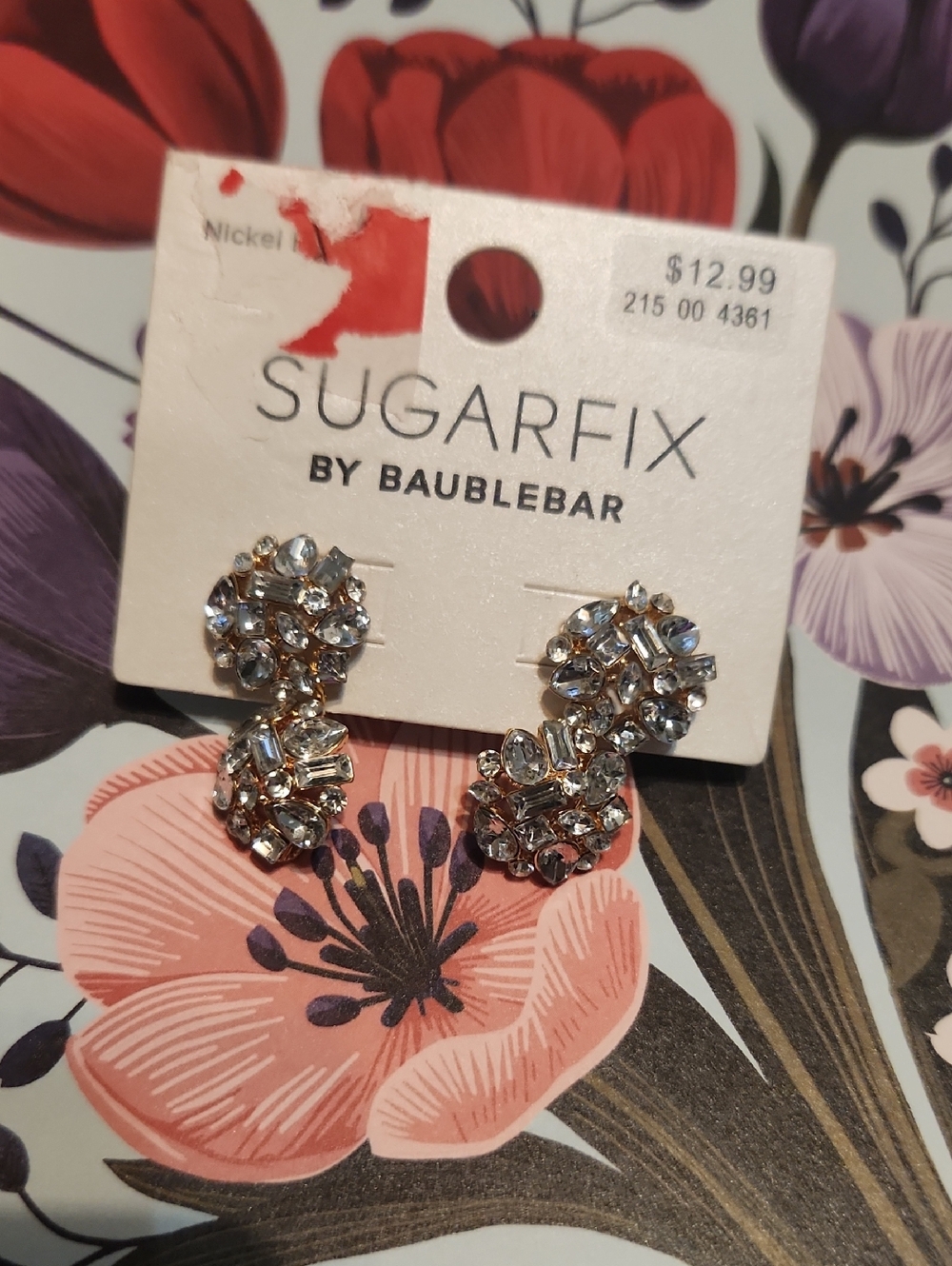 BaubleBar Sugarfix Gold & Clear Crystal Cluster Drop Earrings